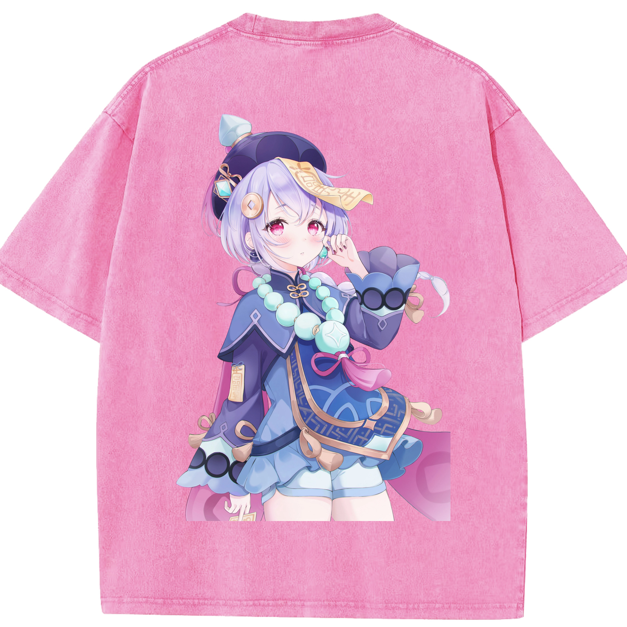げんし神 七七 なな  genshin Nana 綿100% ヴィンテージ風 半袖Tシャツ（背面プリント）